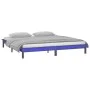 Estructura de cama doble con LED madera maciza gris 120x190 cm de , Camas y somieres - Ref: Foro24-820643, Precio: 135,60 €, ...