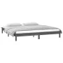 Estructura de cama doble con LED madera maciza gris 120x190 cm de , Camas y somieres - Ref: Foro24-820643, Precio: 135,60 €, ...