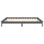 Estructura de cama doble con LED madera maciza gris 120x190 cm de , Camas y somieres - Ref: Foro24-820643, Precio: 135,60 €, ...