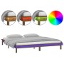Estructura de cama con LED madera maciza marrón miel 200x200 cm de , Camas y somieres - Ref: Foro24-820629, Precio: 121,93 €,...