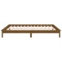 Estructura de cama con LED madera maciza marrón miel 200x200 cm de , Camas y somieres - Ref: Foro24-820629, Precio: 121,93 €,...