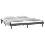 Estructura de cama con LED madera maciza gris 135x190 cm de , Camas y somieres - Ref: Foro24-820648, Precio: 147,33 €, Descue...