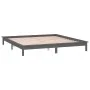 Estructura de cama con LED madera maciza gris 135x190 cm de , Camas y somieres - Ref: Foro24-820648, Precio: 147,33 €, Descue...