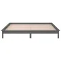 Estructura de cama con LED madera maciza gris 135x190 cm de , Camas y somieres - Ref: Foro24-820648, Precio: 147,33 €, Descue...