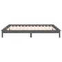 Estructura de cama con LED madera maciza gris 135x190 cm de , Camas y somieres - Ref: Foro24-820648, Precio: 147,33 €, Descue...
