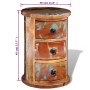 Armario pequeño con 3 cajones madera maciza de , Taquillas y armarios de almacenamiento - Ref: Foro24-241646, Precio: 134,54 ...