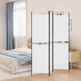 Biombo divisor de 3 paneles de tela blanco 150x180 cm de , Divisores de ambientes - Ref: Foro24-350210, Precio: 34,19 €, Desc...