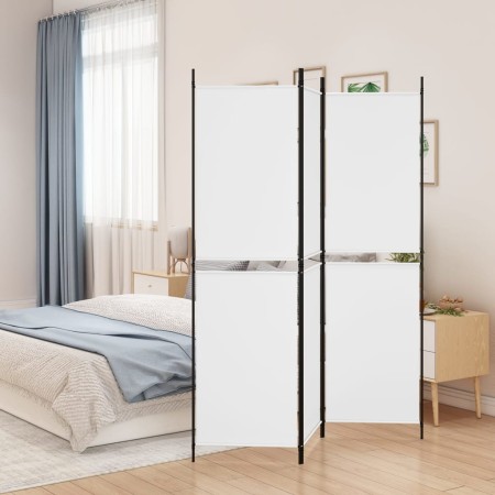 Biombo divisor de 3 paneles de tela blanco 150x180 cm de , Divisores de ambientes - Ref: Foro24-350210, Precio: 32,84 €, Desc...
