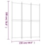 Biombo divisor de 3 paneles de tela blanco 150x180 cm de , Divisores de ambientes - Ref: Foro24-350210, Precio: 32,84 €, Desc...