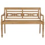 Banco Batavia madera maciza de teca con cojín beige 120 cm de , Bancos de jardín - Ref: Foro24-3062157, Precio: 223,50 €, Des...
