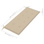 Banco Batavia madera maciza de teca con cojín beige 120 cm de , Bancos de jardín - Ref: Foro24-3062157, Precio: 223,50 €, Des...