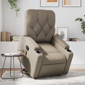 Sillón reclinable masaje pie cuero artificial color capuchino en Sillones | Comprar online en Foru.es