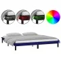 Estructura de cama doble con LED madera maciza negra 120x190 cm de , Camas y somieres - Ref: Foro24-820645, Precio: 135,60 €,...