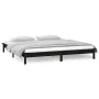 Estructura de cama doble con LED madera maciza negra 120x190 cm de , Camas y somieres - Ref: Foro24-820645, Precio: 135,60 €,...
