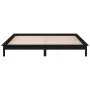 Estructura de cama doble con LED madera maciza negra 120x190 cm de , Camas y somieres - Ref: Foro24-820645, Precio: 135,60 €,...