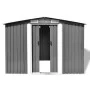 Caseta de jardín de metal 257x205x178 cm gris de vidaXL, Cobertizos - Ref: Foro24-42907, Precio: 287,79 €, Descuento: %