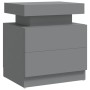 Mesita de noche madera de ingeniería gris 45x35x52 cm de vidaXL, Mesitas de noche - Ref: Foro24-326851, Precio: 108,11 €, Des...