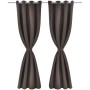 Cortinas opacas 2 piezas con ojales de metal 135x175 cm marrón de , Cortinas y visillos - Ref: Foro24-132200, Precio: 27,48 €...