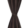 Cortinas opacas 2 piezas con ojales de metal 135x175 cm marrón de , Cortinas y visillos - Ref: Foro24-132200, Precio: 27,48 €...