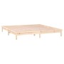 Estructura de cama con LED madera maciza gris 135x190 cm de , Camas y somieres - Ref: Foro24-820646, Precio: 126,42 €, Descue...