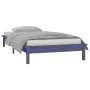 Estructura de cama con LED madera maciza gris 90x190 cm de , Camas y somieres - Ref: Foro24-820638, Precio: 137,70 €, Descuen...