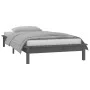 Estructura de cama con LED madera maciza gris 90x190 cm de , Camas y somieres - Ref: Foro24-820638, Precio: 137,70 €, Descuen...
