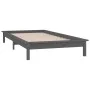 Estructura de cama con LED madera maciza gris 90x190 cm de , Camas y somieres - Ref: Foro24-820638, Precio: 137,70 €, Descuen...