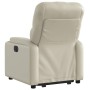 Sillón reclinable elevable eléctrico de cuero sintético crema en Sillones | Comprar online en Foru.es