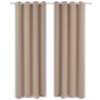 Cortinas opacas 2 piezas con ojales de metal 135x175 cm crema de , Cortinas y visillos - Ref: Foro24-132201, Precio: 29,57 €,...