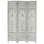 Biombo 3 paneles tallado a mano madera de mango gris 120x165 cm de , Divisores de ambientes - Ref: Foro24-285332, Precio: 179...