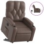 Sillón reclinable elevable eléctrico de cuero sintético marrón en Sillones | Comprar online en Foru.es