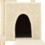 Rascador para gatos con postes de sisal color crema 110,5 cm de , Mobiliario para gatos - Ref: Foro24-172061, Precio: 39,58 €...