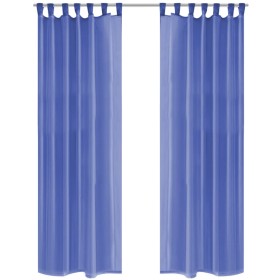 Cortinas de gasa 2 unidades 140x245 cm azul real de vidaXL, Cortinas y visillos - Ref: Foro24-132247, Precio: 19,42 €, Descue...