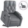 Sillón reclinable elevable eléctrico de cuero sintético gris en Sillones | Comprar online en Foru.es