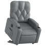 Sillón reclinable elevable eléctrico de cuero sintético gris en Sillones | Comprar online en Foru.es