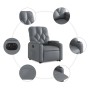 Sillón reclinable elevable eléctrico de cuero sintético gris en Sillones | Comprar online en Foru.es