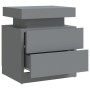 Mesita de noche madera de ingeniería gris 45x35x52 cm de vidaXL, Mesitas de noche - Ref: Foro24-326851, Precio: 108,11 €, Des...