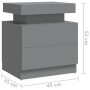 Mesita de noche madera de ingeniería gris 45x35x52 cm de vidaXL, Mesitas de noche - Ref: Foro24-326851, Precio: 108,11 €, Des...