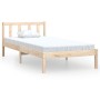 Estructura de cama madera maciza de pino 90x200 cm de vidaXL, Camas y somieres - Ref: Foro24-810067, Precio: 65,65 €, Descuen...