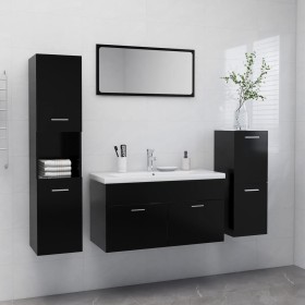 Juego de muebles de baño madera de ingeniería negro de vidaXL, Muebles de baño - Ref: Foro24-3070929, Precio: 195,98 €, Descu...