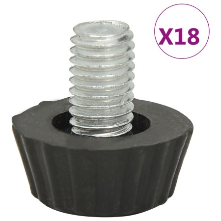 Patas de mueble regulables M8 18 unidades negro de vidaXL, Accesorios para muebles de jardín - Ref: Foro24-315594, Precio: 16...