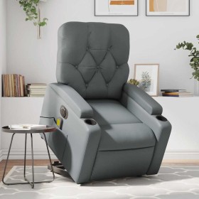 Sillón de masaje elevable eléctrico cuero sintético gris en Sillones | Comprar online en Foru.es