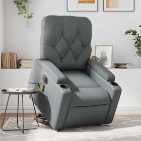 Sillón de masaje elevable eléctrico cuero sintético gris en Sillones | Comprar online en Foru.es