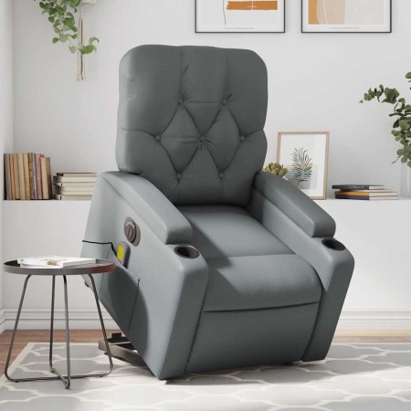 Sillón de masaje elevable eléctrico cuero sintético gris en Sillones | Comprar online en Foru.es