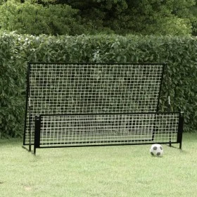 Portería de fútbol con reboteador 2 en 1 acero 202x104x120 cm de vidaXL, Porterías de fútbol - Ref: Foro24-93373, Precio: 86,...