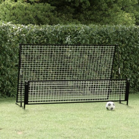 Portería de fútbol con reboteador 2 en 1 acero 202x104x120 cm de vidaXL, Porterías de fútbol - Ref: Foro24-93373, Precio: 88,...