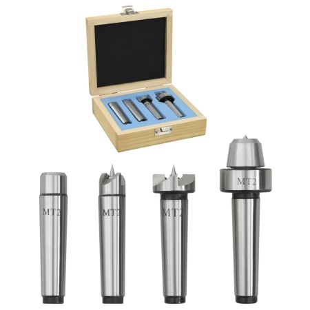 Contrapuntos para torno de madera 4 piezas acero MT2 de vidaXL, Abrazaderas y tornillos - Ref: Foro24-146687, Precio: 40,70 €...