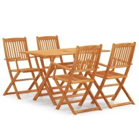 Set de comedor de jardín plegable 5 pzas madera eucalipto de vidaXL, Conjuntos de jardín - Ref: Foro24-3087151, Precio: 295,8...