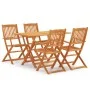 Set de comedor de jardín plegable 5 pzas madera eucalipto de vidaXL, Conjuntos de jardín - Ref: Foro24-3087151, Precio: 295,8...