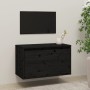 Armario de pared madera maciza de pino negro 60x30x35 cm de vidaXL, Estantes y estanterías - Ref: Foro24-813453, Precio: 54,6...